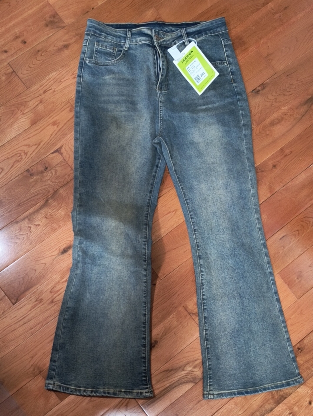 Women's Blue Flared Jeans - Classic Mid Wash